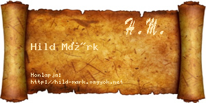 Hild Márk névjegykártya