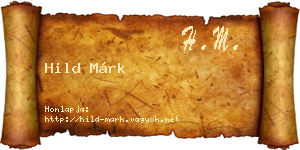 Hild Márk névjegykártya
